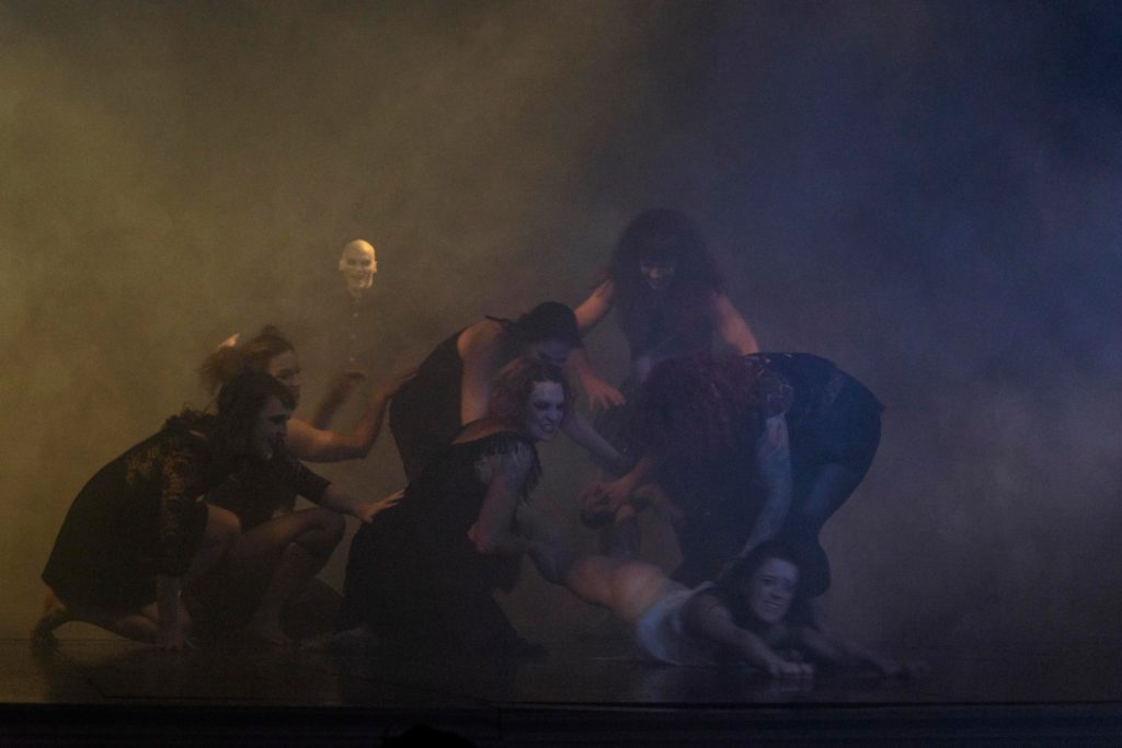 vampires, theater, frequent flyers, aerial dance, dancers, victim, smoke